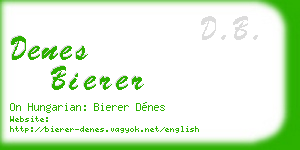 denes bierer business card